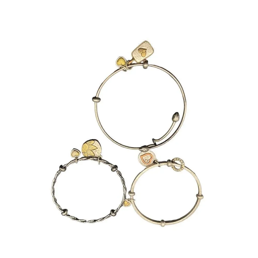 Brighton set of three 3 silver plated bracelets moms mothers family